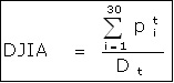 formula indice dow jones